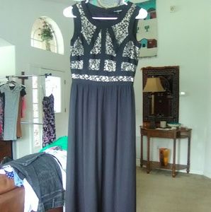 Black lab and silk long dress